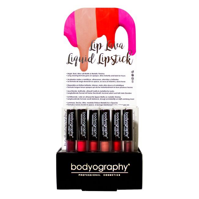 Bodyography Lip Lava Liquid Lipstick Display