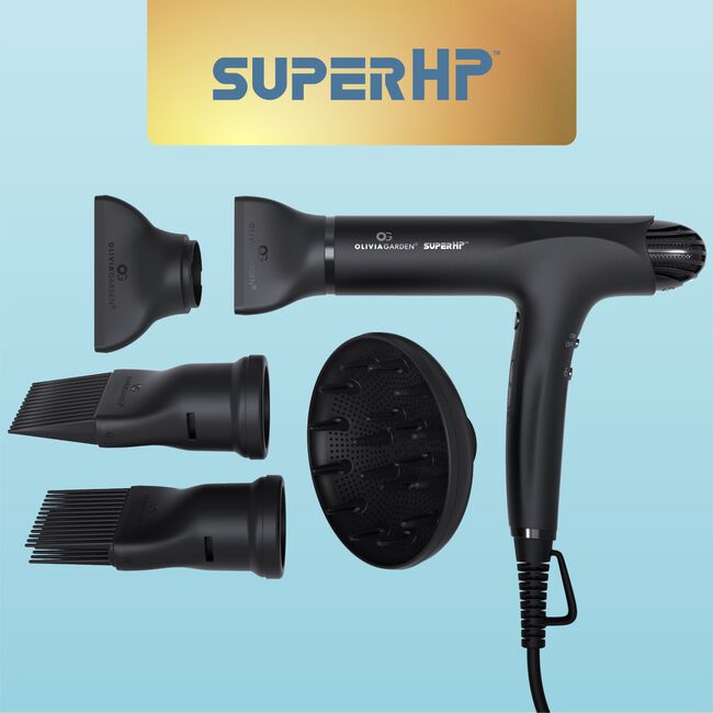 Black SuperHP High Performance Professional Hair Dryer
