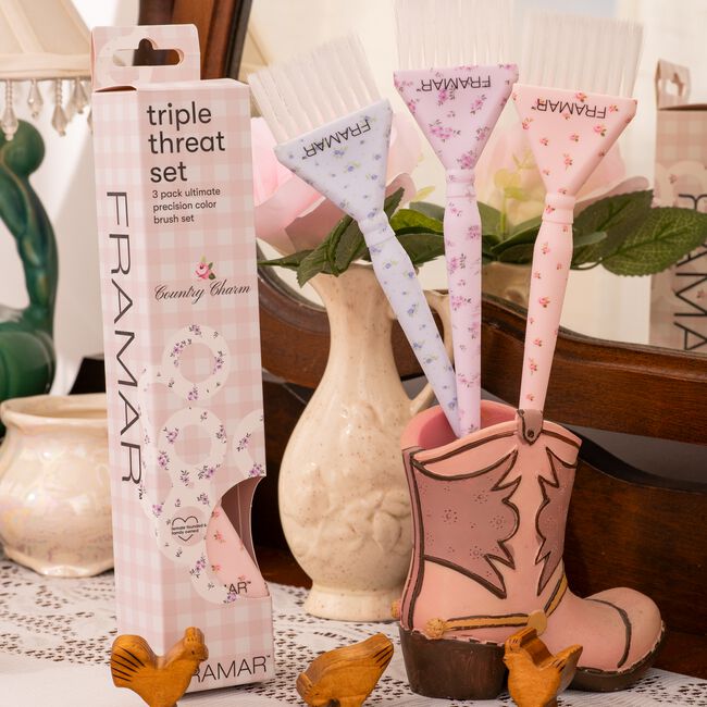Country Charm Triple Threat Brush Set