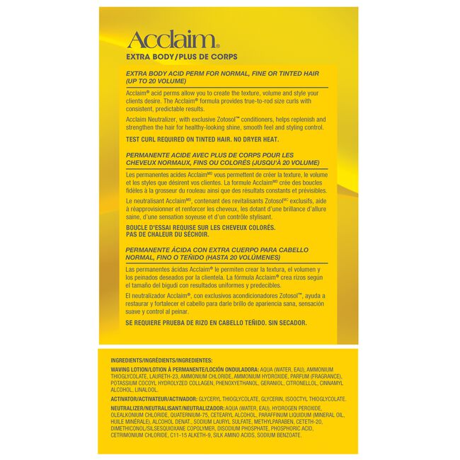 Acclaim Extra Body Acid Perm for Normal, Fine or Tinted Hair