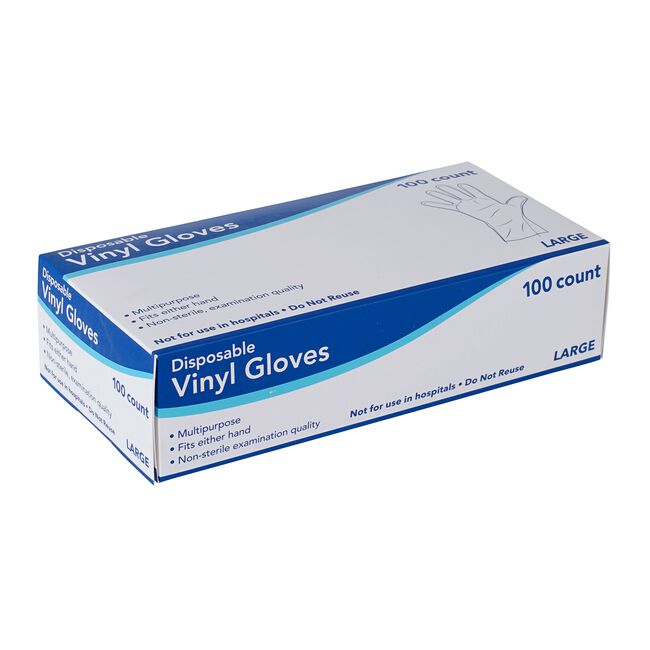Clear Disposable Vinyl Large Gloves