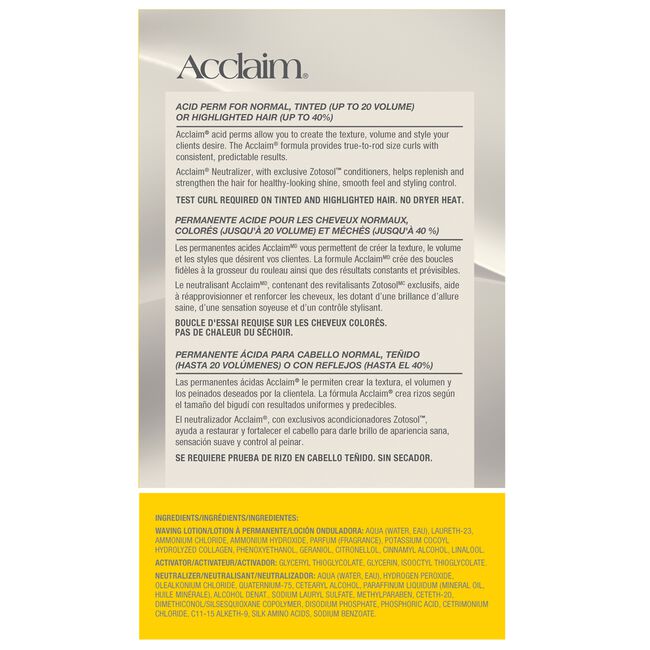 Acclaim Acid Perm for Normal, Tinted or Highlighted Hair