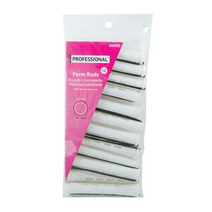 Salon Care Long White Curved Perm Rod
