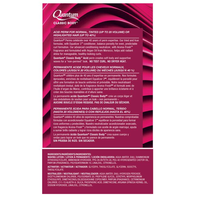 Quantum Classic Body Acid Perm for Normal, Tinted or Highlighted Hair