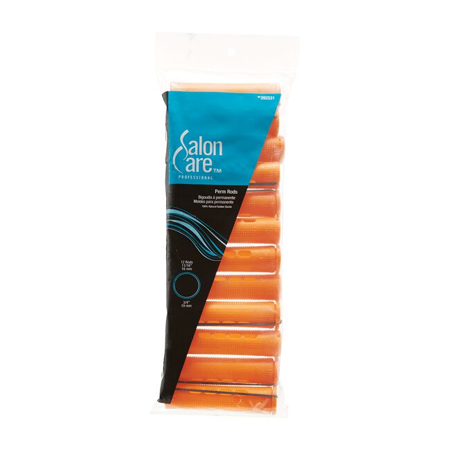 Salon Care Curved Perm Rod Large Tangerine - 12 Pack