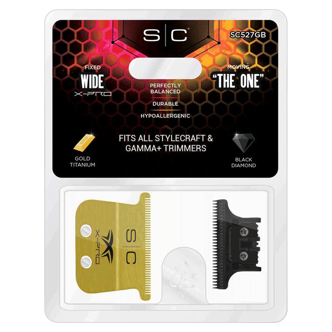Gold Titanium X-Pro Wide & The One DLC Cutting Blade Trimmer Set