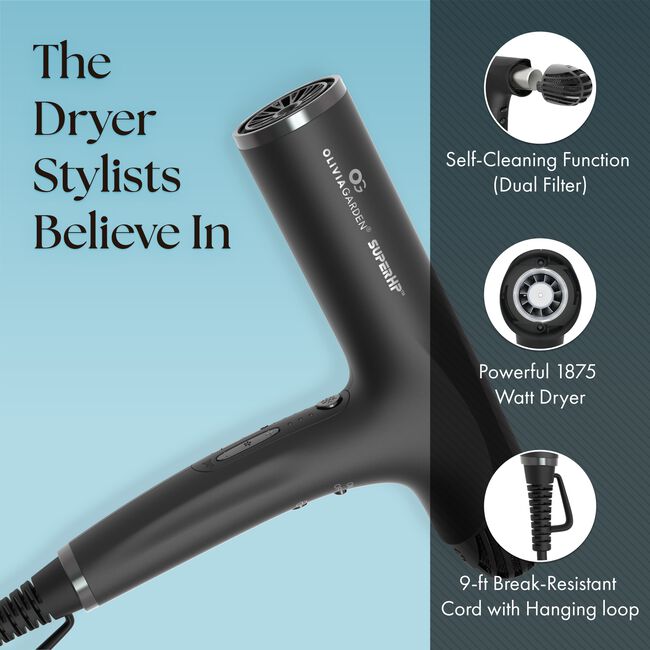 Black SuperHP High Performance Professional Hair Dryer