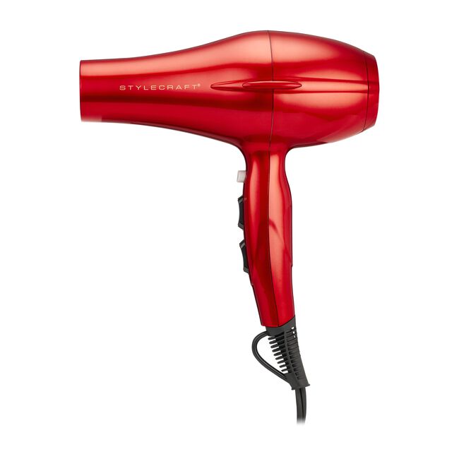 Red Stay-Temp Ionic Turbo Hair Dryer & 1" Flat Iron