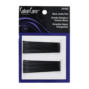 Salon Care Jumbo Roller Pins Black - 18 Count