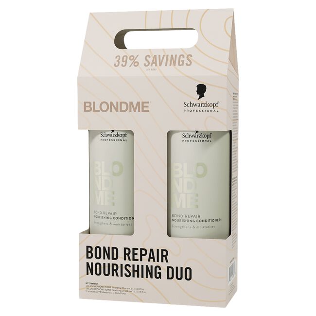 BlondMe Bond Repair Nourishing Shampoo & Conditioner Liter Duo