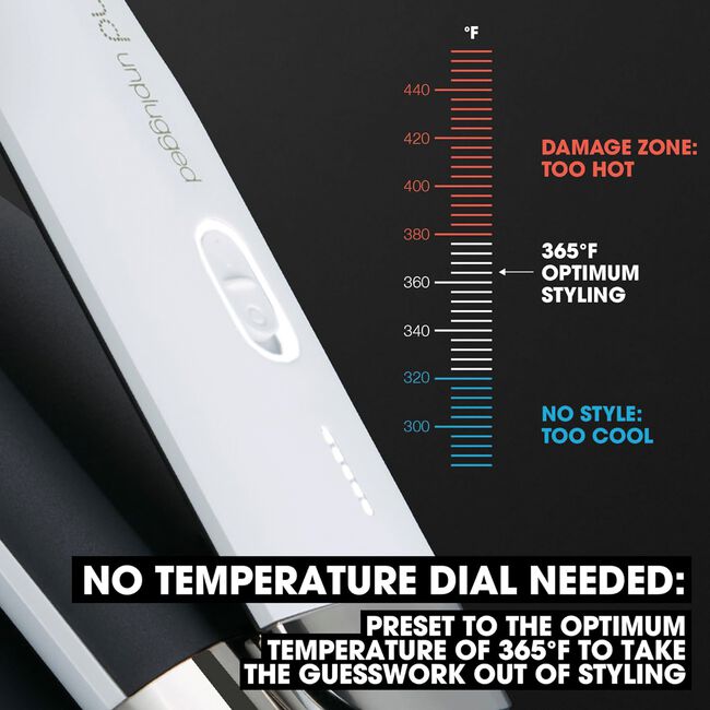 White Unplugged Styler Cordless Flat Iron