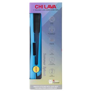 Summer Splash Light Blue Volcanic Lava 1 Inch Hairstyling Iron