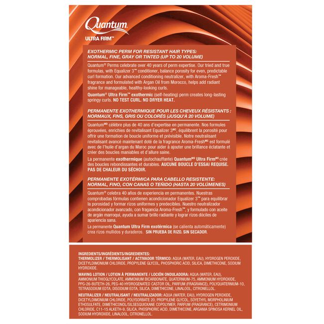Quantum Ultra Firm Exothermic Perm for Normal, Resistant, or Tinted Hair