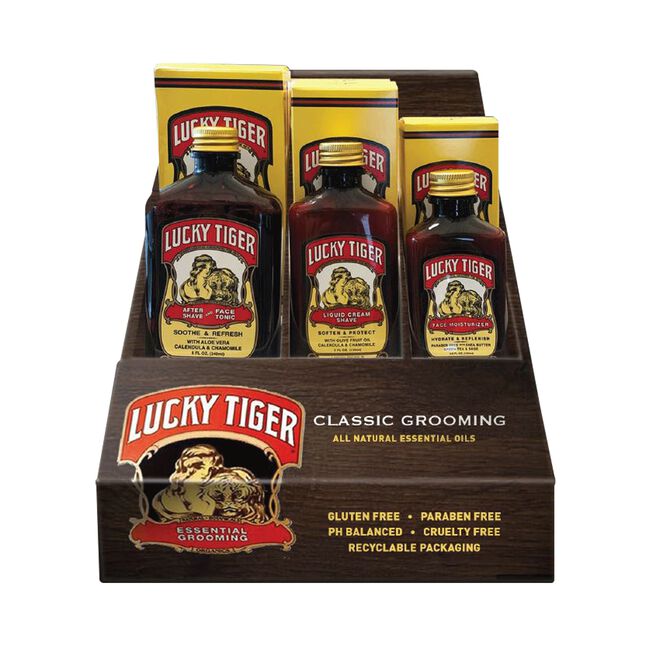 Lucky Tiger Mens Grooming 9 Piece Display
