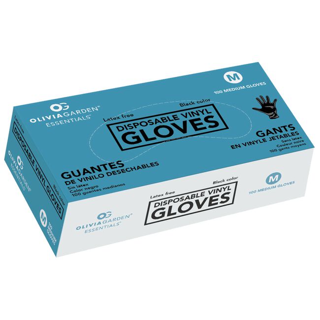 Black Vinyl Gloves Medium - 100-Count