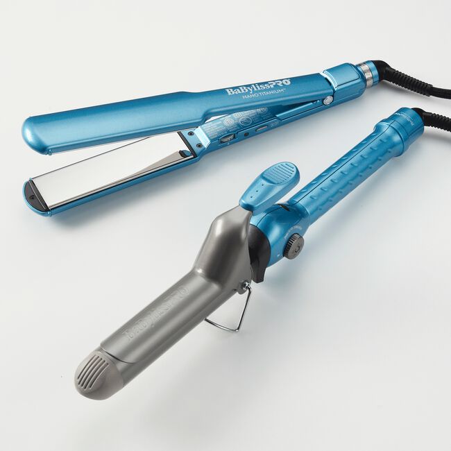 Nano Titanium 1.5 Inch Ultra Thin Flat Iron & 1.25 Inch Curling Iron Duo