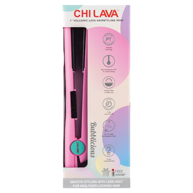 Bubblicious Pink Volcanic Lava 1 Inch Hairstyling Iron