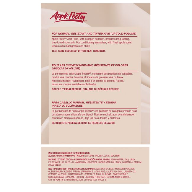 Apple Pectin Acid Perm for Normal, Resistant & Tinted Hair
