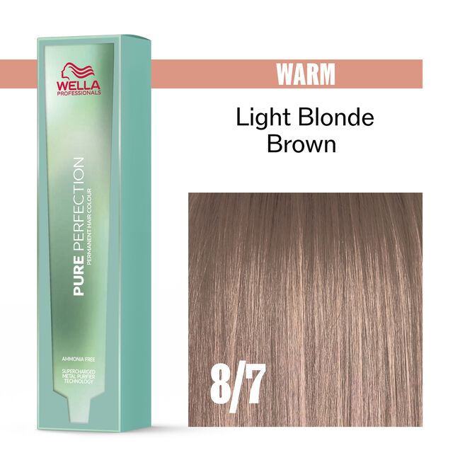 8/7 Warm Light Blonde Brown Pure Perfection Permanent Hair Color
