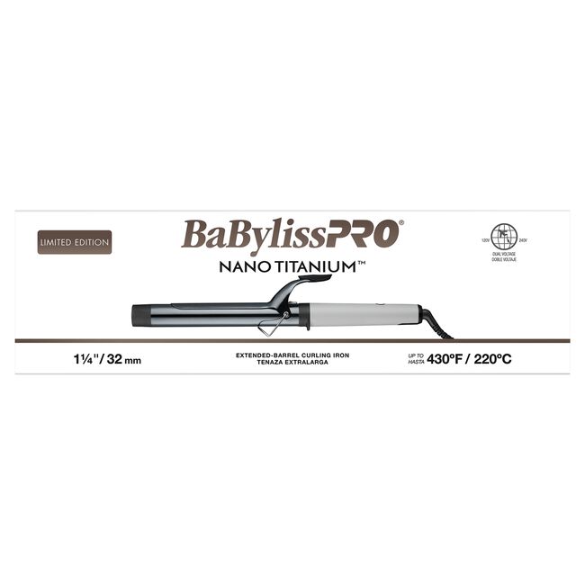 Matte Gray Nano Titanium 1.25 Inch Extended Barrel Curling Iron