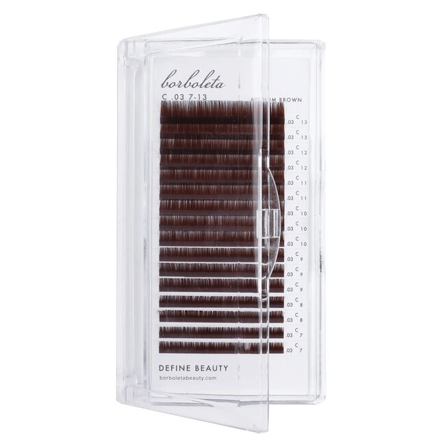 Cashmere Touch Lashes: Burnt Walnut CC 0.03 Mixed 7mm-13mm
