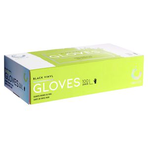 Large Disposable Black Vinyl Gloves